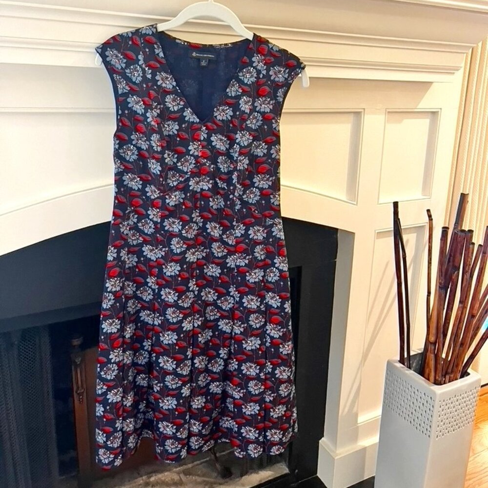Brooks Brothers Navy / Red Floral Sleeveless Dress